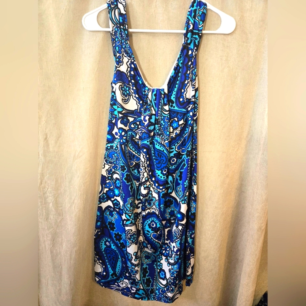 Womens Floral Pasley Tank Top Dress